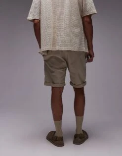Topman Skinny Chino Shorts In Stone For Men 10 Topman Skinny Chino Shorts In Stone For Men -Daily Wardrobe Shop 205695226 3