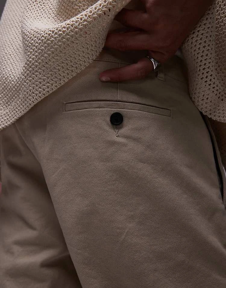 Topman Skinny Chino Shorts In Stone For Men 7 Topman Skinny Chino Shorts In Stone For Men - Image 5