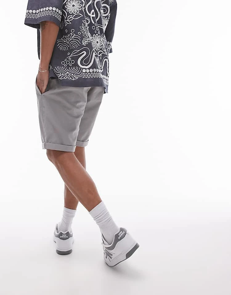 Topman Skinny Chino Shorts In Grey For Men 4 Topman Skinny Chino Shorts In Grey For Men - Image 2