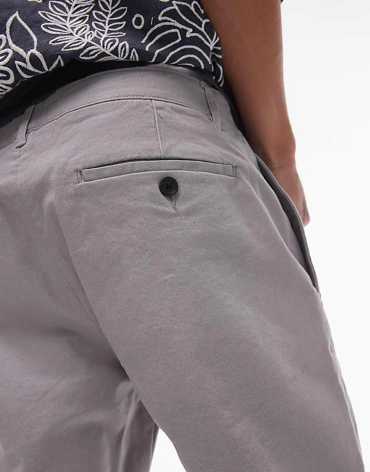 Topman Skinny Chino Shorts In Grey For Men 7 Topman Skinny Chino Shorts In Grey For Men - Image 5