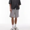 Topman Relaxed Chino Shorts With Elasticated Wb In Grey For Men 2 Topman Relaxed Chino Shorts With Elasticated Wb In Grey For Men -Daily Wardrobe Shop 205695266 1 grey