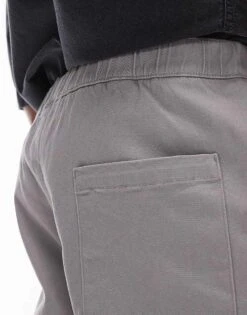 Topman Relaxed Chino Shorts With Elasticated Wb In Grey For Men -Daily Wardrobe Shop 205695266 3