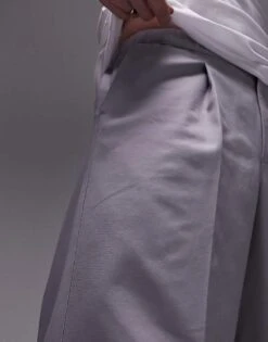 Topman Extra Wide Elasticated Waist Trouser In Light Grey For Men 12 Topman Extra Wide Elasticated Waist Trouser In Light Grey For Men -Daily Wardrobe Shop 205709131 5