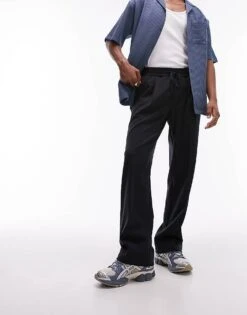 Topman Baggy Leg Elasticated Jogger In Black For Men -Daily Wardrobe Shop 205709147 1 black 1