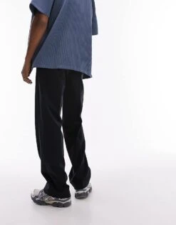 Topman Baggy Leg Elasticated Jogger In Black For Men -Daily Wardrobe Shop 205709147 4