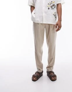 Topman Tapered Ripstop Jogger In Stone For Men -Daily Wardrobe Shop 205709155 1 stone 1