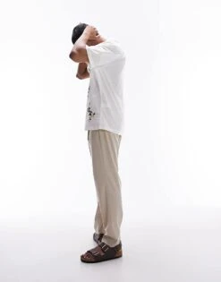 Topman Tapered Ripstop Jogger In Stone For Men -Daily Wardrobe Shop 205709155 3