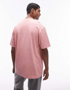 Topman Oversized Fit T-shirt In Washed Pink For Men -Daily Wardrobe Shop 205743139 3