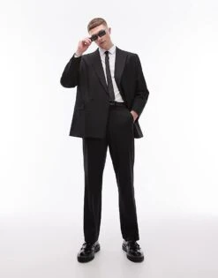 Topman Oversized Wool Suit In Black -Daily Wardrobe Shop 205799078 1 black 1