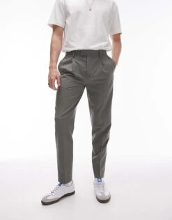 Topman Taper Trouser In Sage For Men