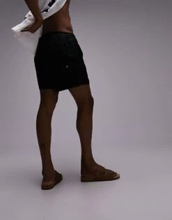 Topman Mid Length Swim Short In Black For Men -Daily Wardrobe Shop 205801248 3