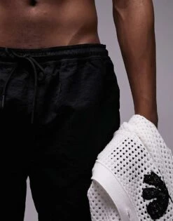 Topman Mid Length Swim Short In Black For Men -Daily Wardrobe Shop 205801248 4