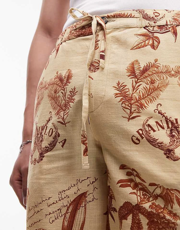 Topman Relaxed Printed Short In Stone For Men 5 Topman Relaxed Printed Short In Stone For Men - Image 3