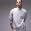 Topman Oversized Crew Sweatshirt In Light Grey Marl For Men 1 Topman Oversized Crew Sweatshirt In Light Grey Marl For Men -Daily Wardrobe Shop 205806895 1 greymarl