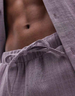 Topman Co-ord Washed Shorts In Lilac For Men -Daily Wardrobe Shop 205857829 5