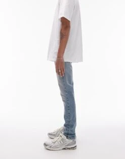 Topman Skinny Jeans In Light Blue For Men -Daily Wardrobe Shop 205863525 3