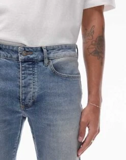 Topman Skinny Jeans In Light Blue For Men -Daily Wardrobe Shop 205863525 5