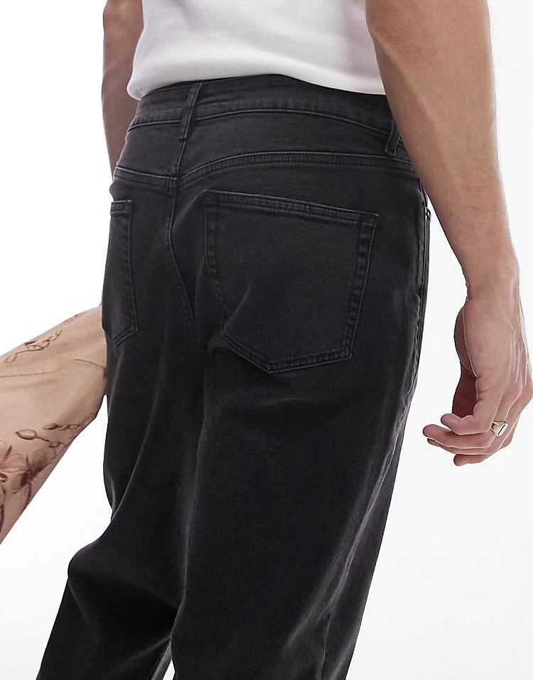 Topman Taper Jeans In Washed Black For Men 4 Topman Taper Jeans In Washed Black For Men - Image 2
