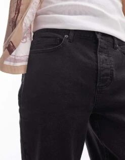Topman Taper Jeans In Washed Black For Men 11 Topman Taper Jeans In Washed Black For Men -Daily Wardrobe Shop 205863535 4