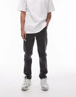 Topman Slim Jeans In Washed Black For Men