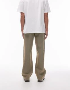 Topman Wide Leg Jeans In Heavy Rust Tint Wash For Men Blue -Daily Wardrobe Shop 205863573 3