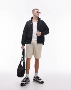 Topman Premium Heavyweight Funnel Neck Full Zip Sweat In Black For Men 9 Topman Premium Heavyweight Funnel Neck Full Zip Sweat In Black For Men -Daily Wardrobe Shop 205868515 3