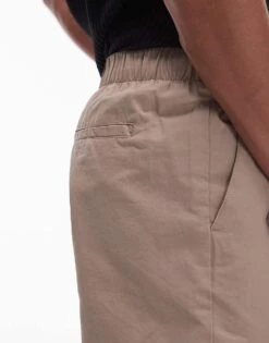 Topman Tapered Trousers In Stone For Men -Daily Wardrobe Shop 205959716 3