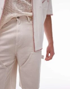 Topman Carpenter Shorts In Ecru For Men 10 Topman Carpenter Shorts In Ecru For Men -Daily Wardrobe Shop 205975114 3
