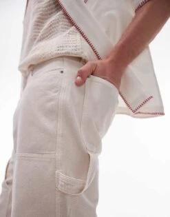 Topman Carpenter Shorts In Ecru For Men 12 Topman Carpenter Shorts In Ecru For Men -Daily Wardrobe Shop 205975114 5