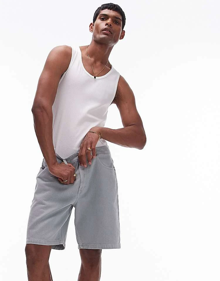 Topman Relaxed Short In Sage For Men Khaki 8 Topman Relaxed Short In Sage For Men Khaki - Image 6