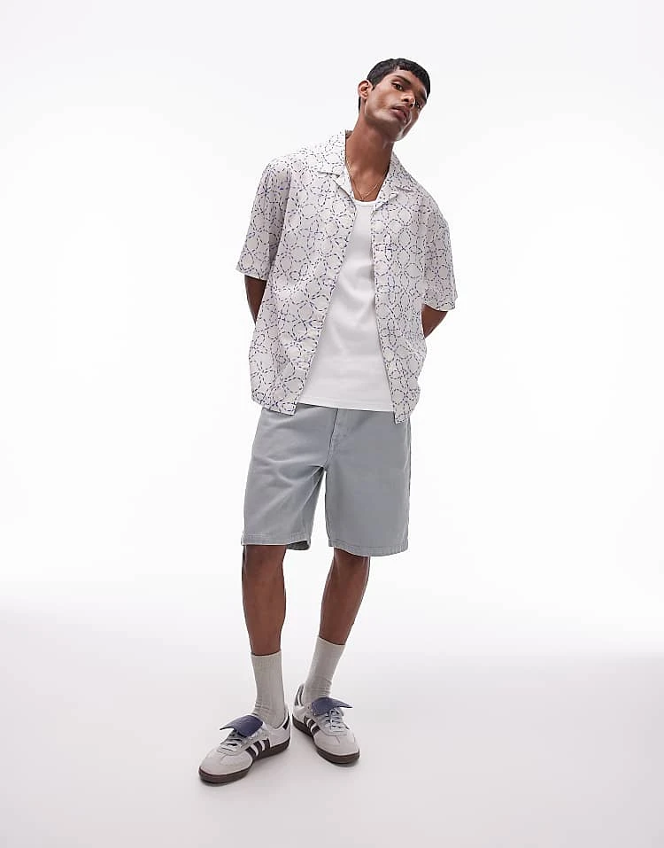 Topman Relaxed Short In Sage For Men Khaki 4 Topman Relaxed Short In Sage For Men Khaki - Image 2