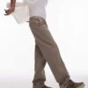 Topman Straight Trousers In Khaki For Men -Daily Wardrobe Shop 205975194 1 khaki