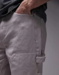 Topman Loose Carpenter Trousers In Ecru For Men -Daily Wardrobe Shop 205975210 4