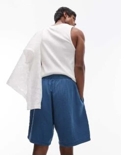 Topman Washed Shorts In Blue For Men -Daily Wardrobe Shop 205975226 3