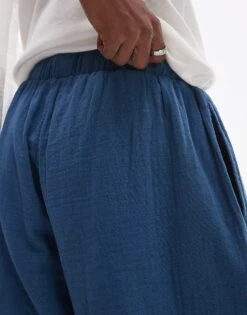 Topman Washed Shorts In Blue For Men -Daily Wardrobe Shop 205975226 4