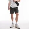 Topman Elasticated Waistband Shorts In Khaki For Men -Daily Wardrobe Shop 205976010 1 khaki