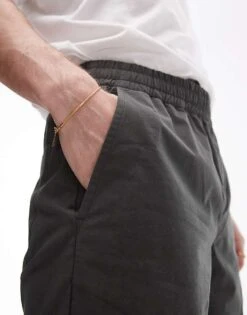 Topman Elasticated Waistband Shorts In Khaki For Men 12 Topman Elasticated Waistband Shorts In Khaki For Men -Daily Wardrobe Shop 205976010 5