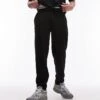 Topman Taper Plisse Trouser In Black For Men