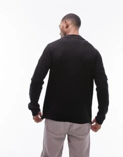Topman Essentials 1/4 Zip In Black For Men -Daily Wardrobe Shop 205988048 4
