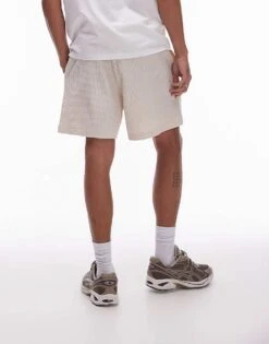 Topman Classic Fit Waffle Short In Ecru For Men -Daily Wardrobe Shop 206006358 3