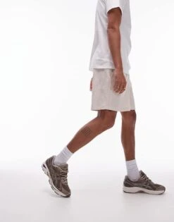 Topman Classic Fit Waffle Short In Ecru For Men -Daily Wardrobe Shop 206006358 4