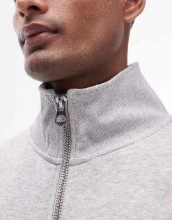 Topman Premium Heavyweight 2 Pack Full Zip Funnel Sweatshirt In Grey Marl And Black For Men Multi -Daily Wardrobe Shop 206045474 3