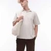 Topman Short Sleeve Plisse Polo Shirt In Light Grey For Men -Daily Wardrobe Shop 206063964 1 lightgrey