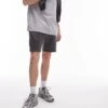 Topman Classic Fit Jersey Short With Raw Hem In Charcoal For Men Black -Daily Wardrobe Shop 206090894 1 black
