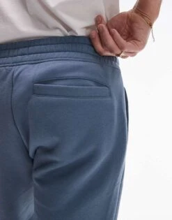 Topman Classic Fit Jersey Short With Raw Hem In Blue For Men -Daily Wardrobe Shop 206090902 3