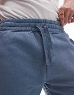 Topman Classic Fit Jersey Short With Raw Hem In Blue For Men -Daily Wardrobe Shop 206090902 5