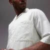 Topman Short Sleeve Boxy Striped Shirt In Ecru For Men Ecru Stripe -Daily Wardrobe Shop 206109312 1 ecrustripe