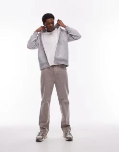 Topman Full Zip Hoodie In Grey Marl For Men 11 Topman Full Zip Hoodie In Grey Marl For Men -Daily Wardrobe Shop 206110928 1 grey 1