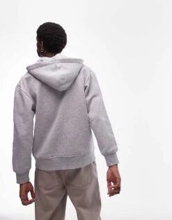 Topman Full Zip Hoodie In Grey Marl For Men 10 Topman Full Zip Hoodie In Grey Marl For Men -Daily Wardrobe Shop 206110928 4