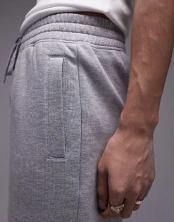 Topman Straight Leg Jogger In Grey Marl For Men -Daily Wardrobe Shop 206111846 3